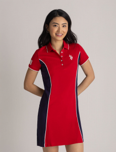 SIDE PANEL FLAG POLO DRESS