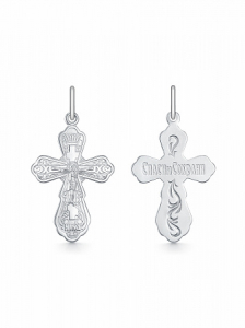 крест из серебра штампованный белый