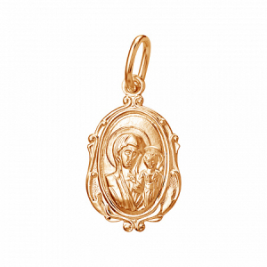 Образ (БМ Казанская) из серебра позолота штампованный