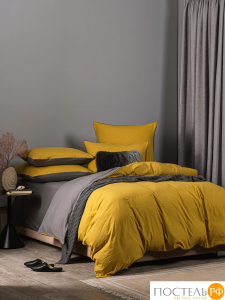 SleepiX ЮКО горчич/сер КПБ 145х205-2/230х250-1/50х70-2/70х70-2, 7 пр., 60%полимодал, 40%бамб. волокно