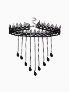 Чокер «Госпожа» вытянутые бусины, цвет чёрный, L=31 см