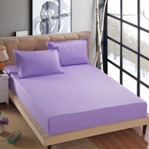 Простыня Страйп Жаккард на резинке Мерцана MERCJ017(Сирень)