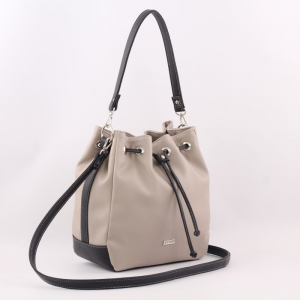 Сумка 344 гладкий тауп+шоколад АКЦИЯ