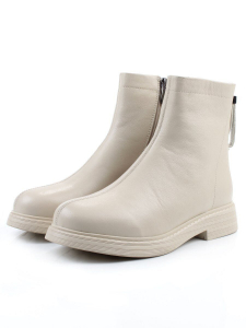 01-XKL21-225DR BEIGE Ботинки демисезонные женские (натуральная кожа, байка)