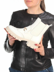 01-5253-2 BEIGE Ботинки демисезонные (натуральная кожа, байка)