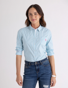 STRIPED POPLIN LONG SLEEVE SHIRT