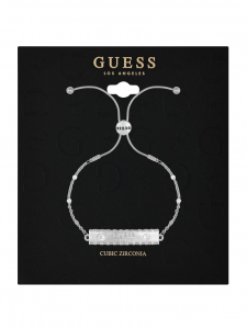 Silver-Tone Slider Logo Bar Bracelet