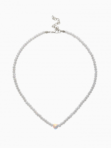 Чокер из бисера «Хрусталь», цветной в серебре, 36 см + 5 см доп, цепочка