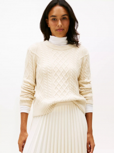 Cable Knit Crewneck Sweater