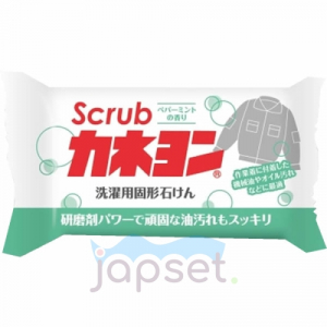 Kaneyo Scrub Хозяйственное мыло для удаления масляных пятен с одежды, с ароматом мяты, 110 гр