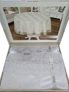 Скатерть EFOR DEMIR 160*Q КРУГ белый