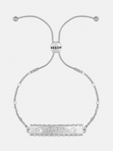 Silver-Tone Slider Logo Bar Bracelet