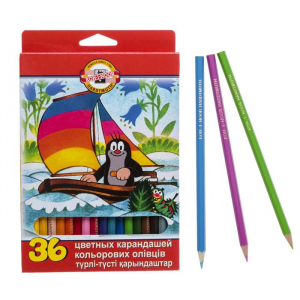 Карандаши цветные 36 цветов Koh-I-Noor 3655, «Крот», картонная коробка
