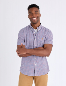 SHORT SLEEVE BOX PLAID MADRAS SHIRT