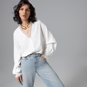 Рубашка нарядная, Моя аура – люкс (белая)