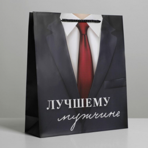 Пакет подарочный ламинированный, упаковка, «Лучшему мужчине», ML 21 х 25 х 8 см  6582748