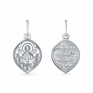 Образ Покрова из серебра литье