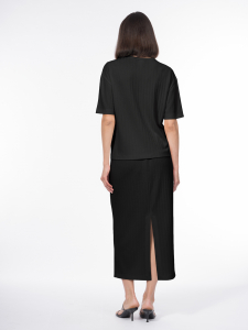 Длинная юбка из плетеного трикотажа с эффектом вязаного