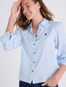 BALLOON SLEEVE STRIPE SHIRT