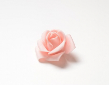 Искусственные цветы, Голова розы малая латексная для ветки, венка нежно-розовый