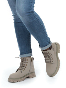 01-P8305-3 GRAY/BEIGE Ботинки демисезонные женские (натуральная кожа)