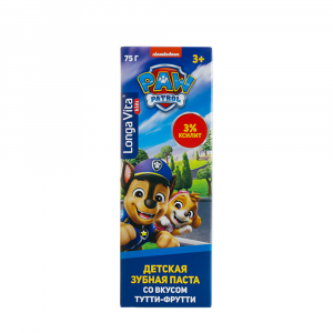Паста зубная детская профилактическая от 3-х лет Тутти-Фрутти / Longa Vita Paw Patrol Biotech 75 гр