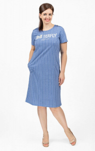 Платье с карманами, принт 