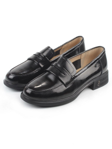 03-PDEB105-3 BLACK Лоферы женские (натуральная кожа)