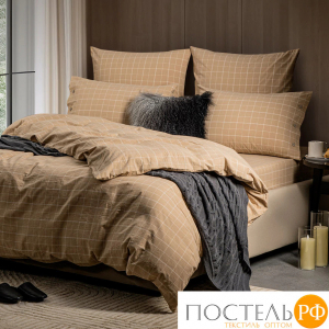 PRIME PRIVE ВАЛЬБО беж (клетка) КПБ 145х205-1/180х220-1/50х70-2, 4 пр., хл.