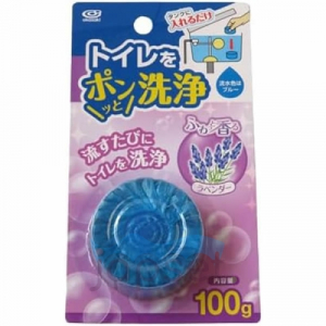 Okazaki Очищающая и дезодорирующая таблетка для унитаза, окрашивающая воду в голубой цвет, аромат лаванды, 100 гр