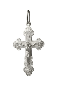 крест из серебра штампованный белый