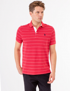 YARN DYE BIRDSEYE STRIPE PIQUE POLO SHIRT