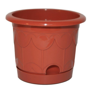 Горшок для цветов «Тюльпан» терракотовый 3,9 л (с поддоном)