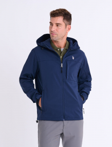 HOODED BONDED SOFTSHELL JACKET