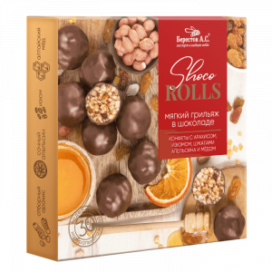 Мягкий грильяж с Арахисом, изюмом, цукатами апельсина и медом, 135г (6шт/кор)