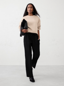 Tapered Crepe Pull-On Pant