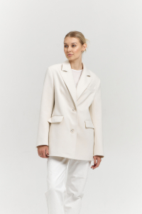 Пальто женское демисезонное 27100 (молочный/рубчик)
