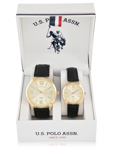 HIS AND HERS BLACK STRAP WATCH SET