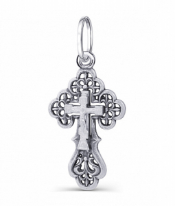 Крест из серебра литье частичное чернение