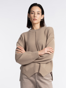 Джемпер с шерстью мериноса и декоративными швами