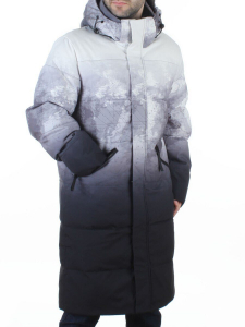6782 WHITE/BLACK Куртка мужская зимняя удлиненная (био-пух)