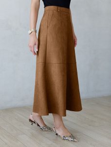 Юбка четырехклинка из искусственной замши