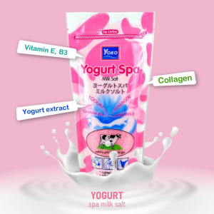 Солевой скраб для тела с Йогуртом, коллагеном и витаминами Yoko Spa Salt, Пакет 300 гр. Таиланд
