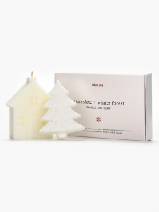 Подарочный набор новогодний: фигурное мыло ёлка и фигурная свеча дом, URAL LAB