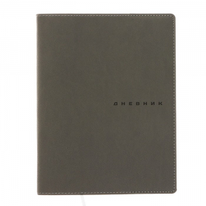 Дневник школьный для 1-11 классов Grey, мягкая обложка, искусственная кожа, термо тиснение, ляссе, 80 г/м?