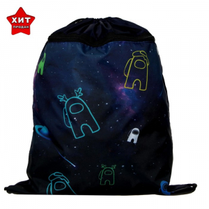 Мешок для обуви с карманом 420 х 340 мм, Calligrata МСО-7С, (мягкий полиэстер, плотность 210D), 