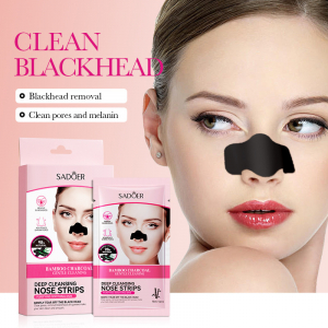 Очищающие полоски для носа с активированным углём SADOER Bamboo charcoal gentle cleaning, 1 шт