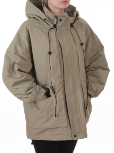 3096 GREY/GREEN Куртка демисезонная женская (100 гр. холлофайбер)