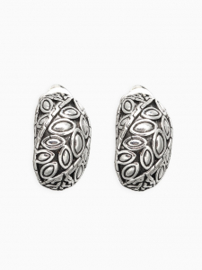 Серьги клипсы для ушей QF «Грейс», лепестки, цвет чернёное серебро