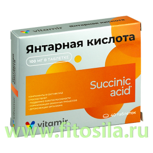 Янтарная кислота таб. №40 БАД Квадрат-С 2351